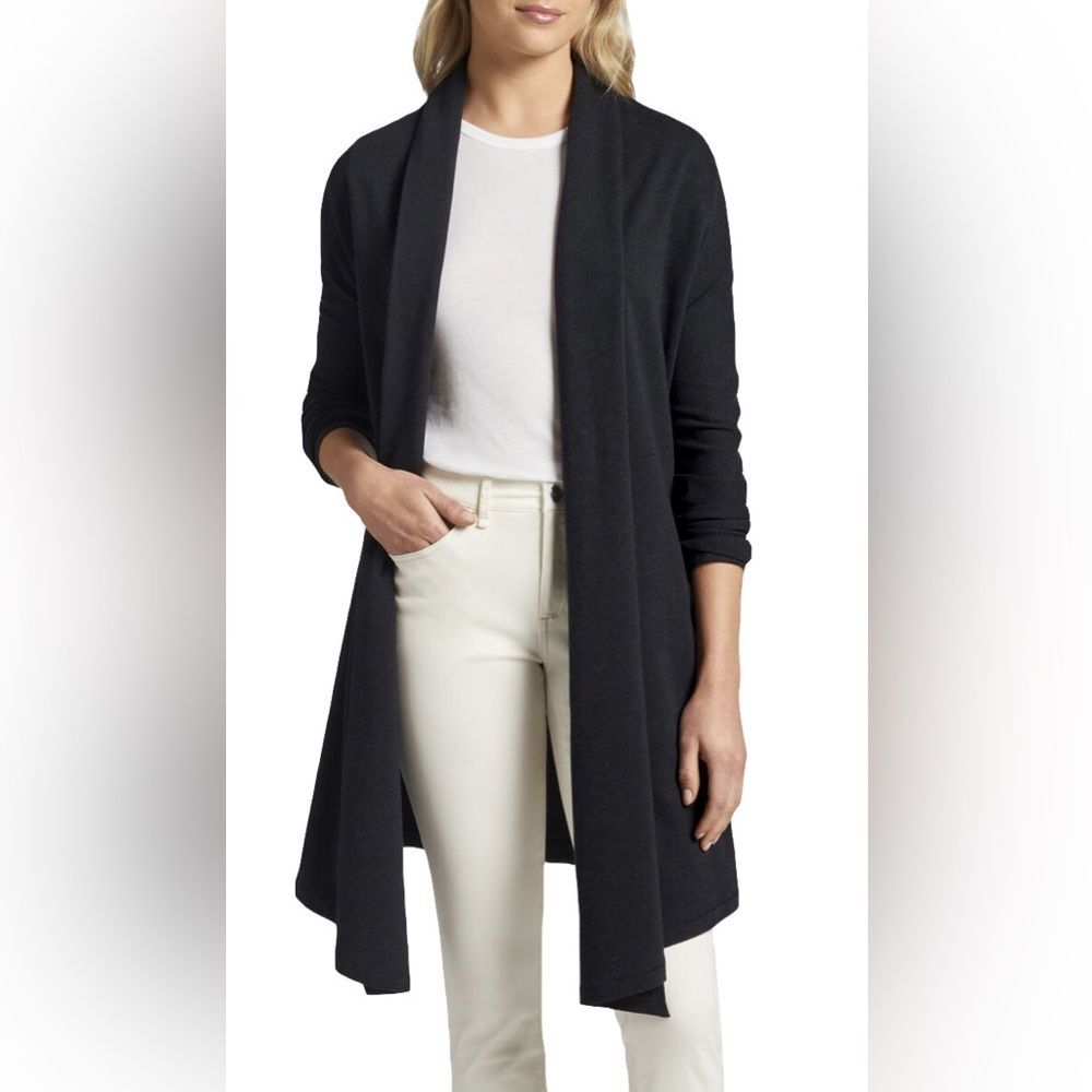 Peter Millar Lava Wash Casual Cardigan Charcoal Grey/Black Obsidian Small